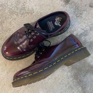 Maroon Vegan 1461 Oxford Shoes